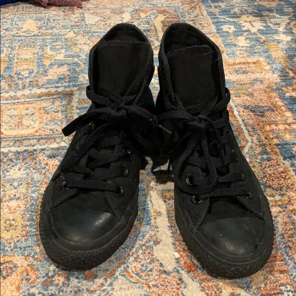 All Black High Top Converse